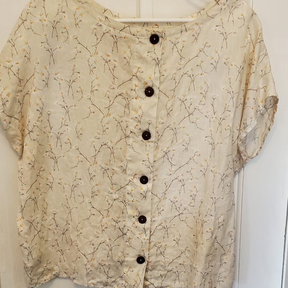 100% linen boxy blouse - Picture 2 of 4